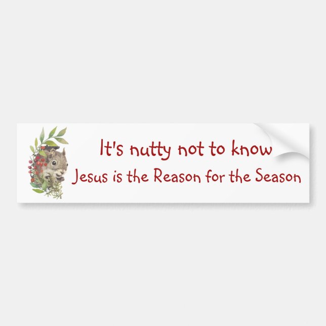 "Jesus is the reason for the season" Fun Squirrel  Bildekal (Framsidan)