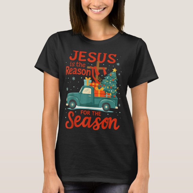 Jesus Is The Reason For The Season Pajamas Kids Ch T Shirt (Framsida)