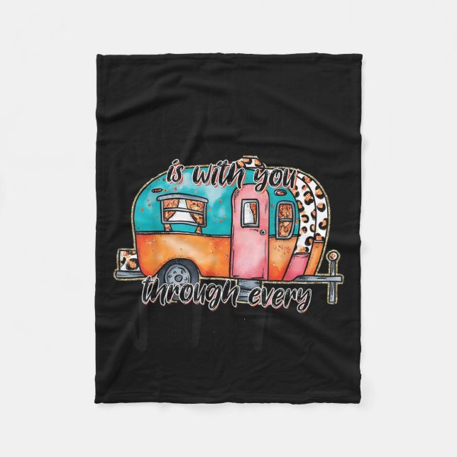 Jesus Is With You Through Every Journey Camper Chr Fleecefilt (Framsidan)