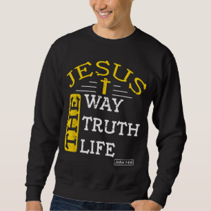 Jesus, jag är sanningens och livsstilen John 146 Lång Ärmad Tröja