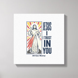 Jesus jag litar på dig Divine Mercy T-shirt design Canvastryck
