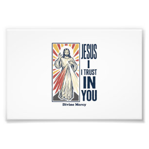 Jesus jag litar på dig Divine Mercy T-shirt design Fototryck