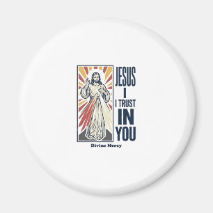 Jesus jag litar på dig Divine Mercy T-shirt design Magnet