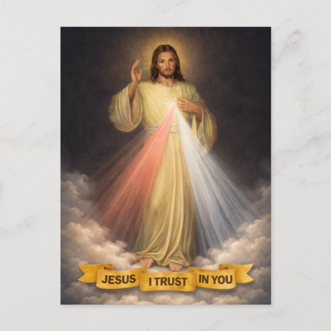 Jesus jag litar på Dig from Guds barmhärtighet rel Vykort (Framsida)