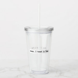 Jesus jag litar på dig minimalistisk klar tumblar take away mugg
