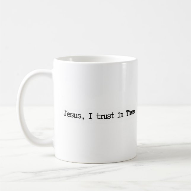 Jesus jag litar på dig minimalistisk mugg (Vänster)
