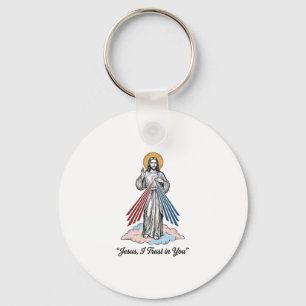 Jesus jag litar på dig Vintage gravering T-shirt D Nyckelring