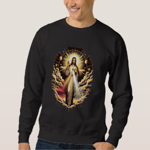 Jesus, jag litar på er gudomliga Mercy-katolik Lång Ärmad Tröja