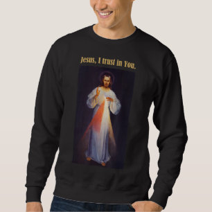 Jesus, jag litar på er gudomliga Mercy Lång Ärmad Tröja