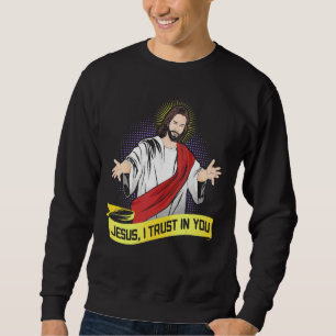 Jesus jag litar på er katolska person lång ärmad tröja