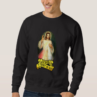 Jesus jag litar på er katolska person lång ärmad tröja