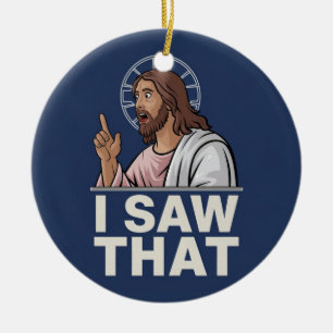Jesus jag såg det julgransprydnad keramik