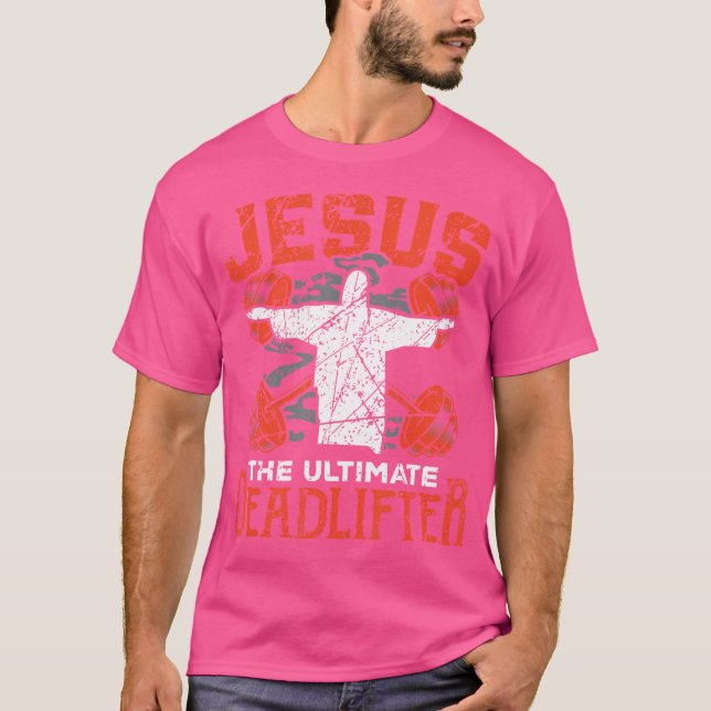 Jesus Jesus den ultimate Deadlifter Gym Gi T Shirt (Framsida)