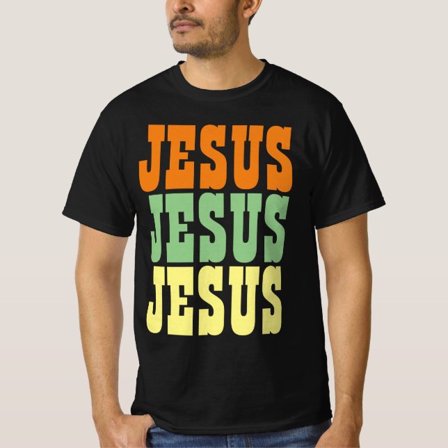 JESUS JESUS JESUS TYPFONTS T SHIRT (Framsida)
