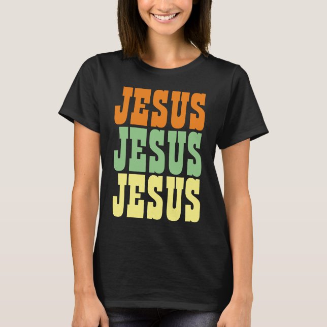JESUS JESUS JESUS TYPFONTS T SHIRT (Framsida)