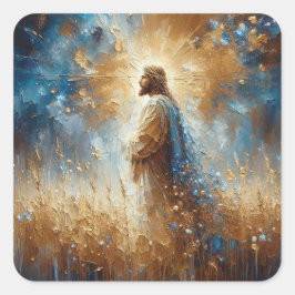 Jesus - Jesus Series Art Collection Fyrkantigt Klistermärke