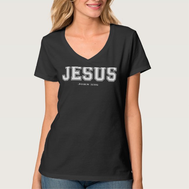Jesus John 316 Graphic Christian T Shirt (Framsida)