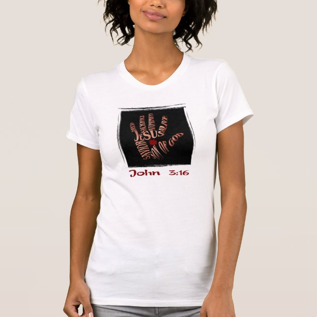 Jesus - John 3:16 T Shirt (Framsida)