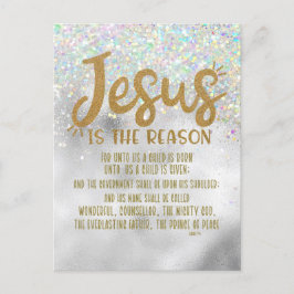 Jesus jul med Isaiah Bible Verse Helg Vykort