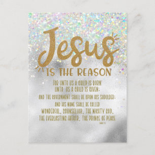 Jesus jul med Isaiah Bible Verse Helg Vykort
