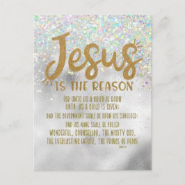 Jesus jul med Isaiah Bible Verse Helg Vykort