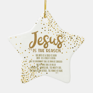 Jesus jul med Isaiah Scripture Julgransprydnad Keramik