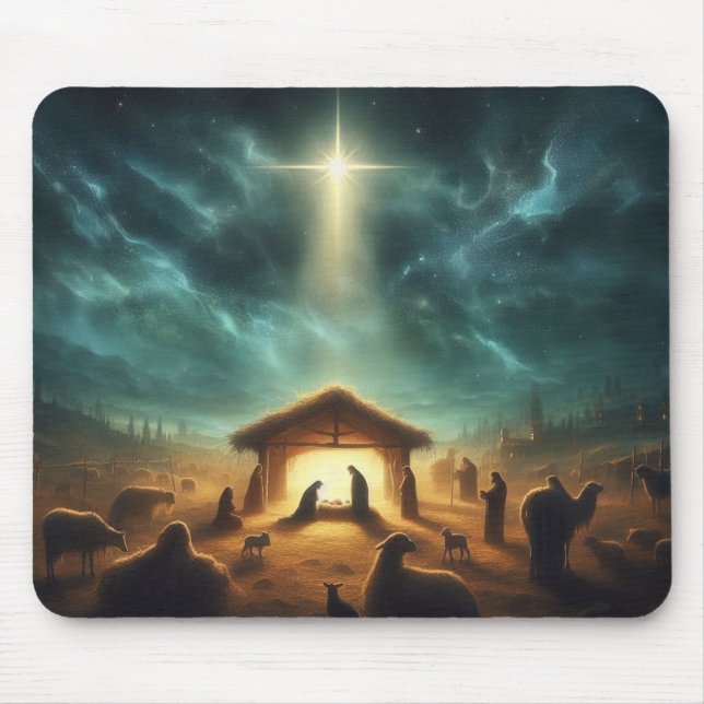 Jesus/jul/Nativitet Mousepad Musmatta (Framsidan)
