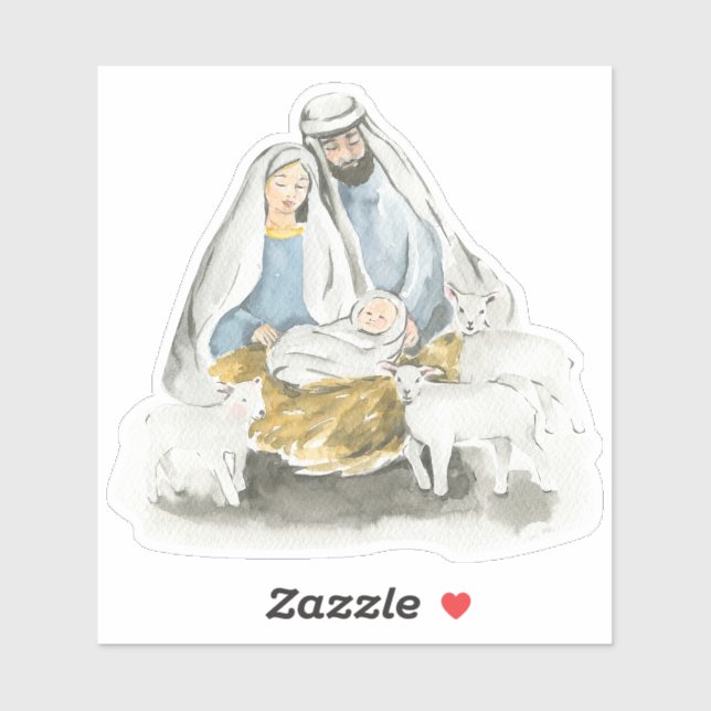 Jesus Julens födelse Klistermärken (Ark)