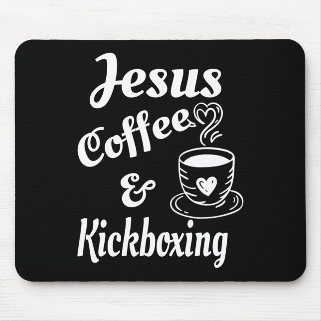 Jesus Kaffe Och Kickboxning - Kristet Kaffe Kärlek Musmatta (Framsidan)