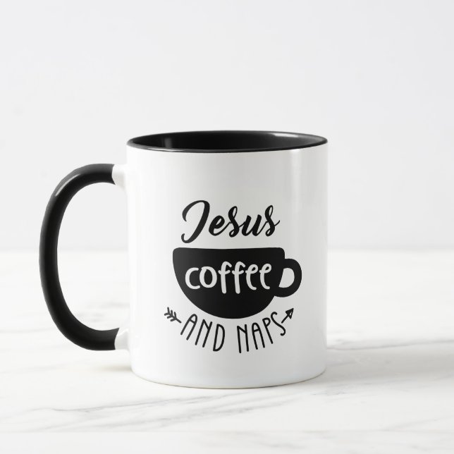 Jesus, kaffe och Naps, kristen Religiösa Jesus Mugg (Vänster)