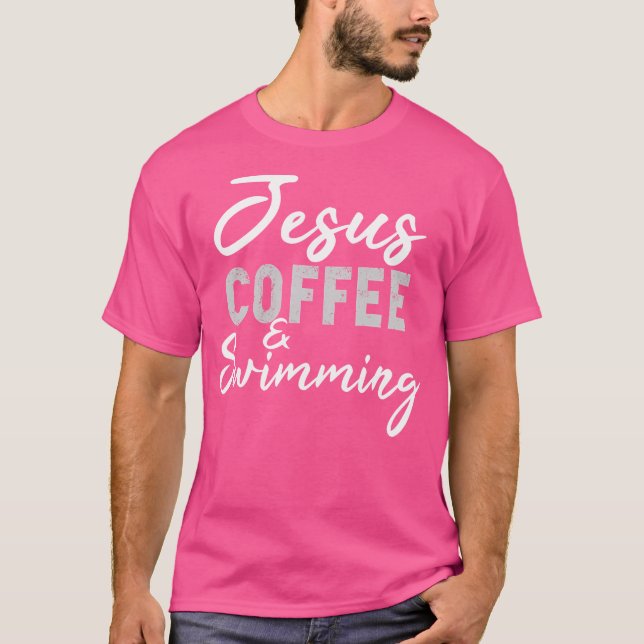 Jesus kaffe och simming, finländare Swimmer C T Shirt (Framsida)