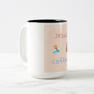 Jesus + kaffe Två-Tonad mugg