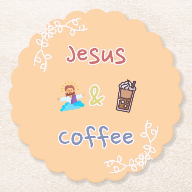 Jesus + Kaffe Underlägg Papper (Framsida)