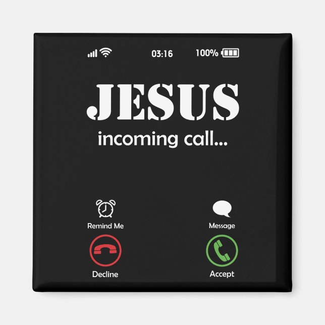 Jesus kallar det för kristen tro magnet (Framsidan)