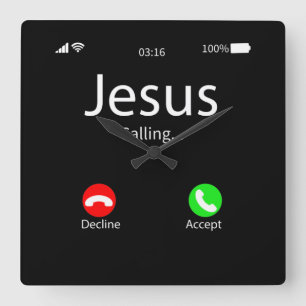 Jesus kallar sig kristen fyrkantig klocka