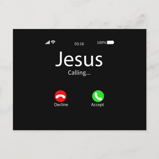 Jesus kallar sig kristen inbjudan vykort (Framsida)
