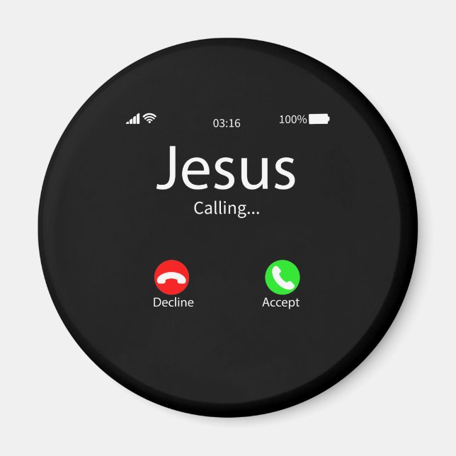 Jesus kallar sig kristen magnet (Framsidan)