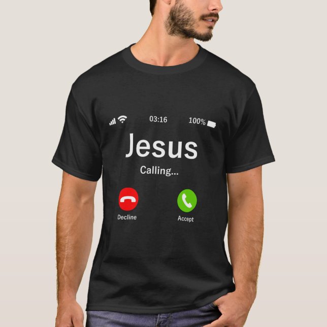 Jesus kallar sig kristen t shirt (Framsida)