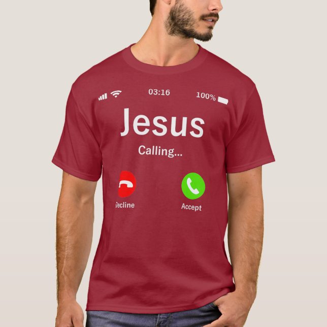 Jesus kallar sig kristen t shirt (Framsida)
