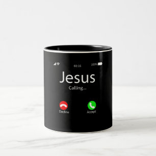 Jesus kallar sig kristen Två-Tonad mugg