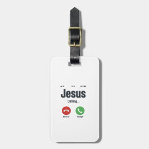 Jesus kallar telefon skärm kristen skjorta design_ bagagebricka