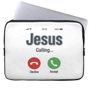 Jesus kallar telefon skärm kristen skjorta design_ laptop fodral