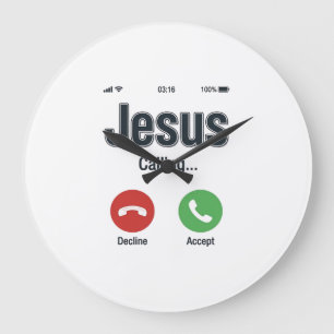 Jesus kallar telefonens skärm kristen skjortdesign stor klocka