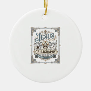 Jesus kalligrafi Helig bokstav Jesus Kalligraf Julgransprydnad Keramik