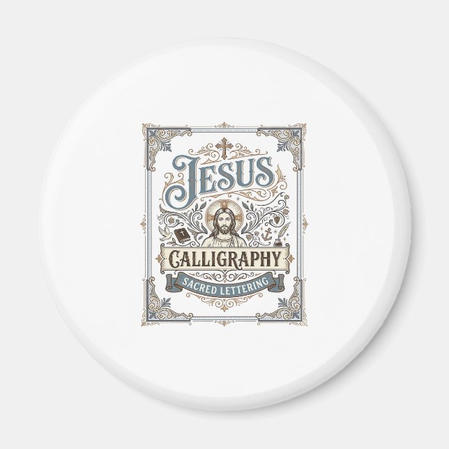 Jesus kalligrafi Helig bokstav Jesus Kalligraf Magnet (Framsidan)