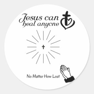 Jesus kan läka alla runt klistermärke