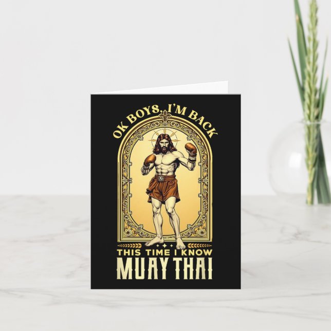 Jesus känner Muay Thai Boxing Kickboxing Mma Kort (Framsida)