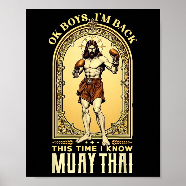 Jesus känner Muay Thai Boxing Kickboxing Mma Poster (Framsidan)