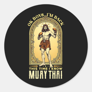 Jesus känner Muay Thai Boxing Kickboxing Mma Runt Klistermärke
