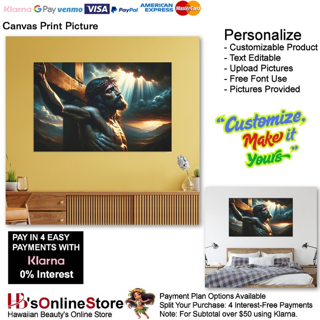 Jesus Kanvastryck Bild 3 (Jesus Cross Biblical Christian Grace Canvas Print Picture 3.)